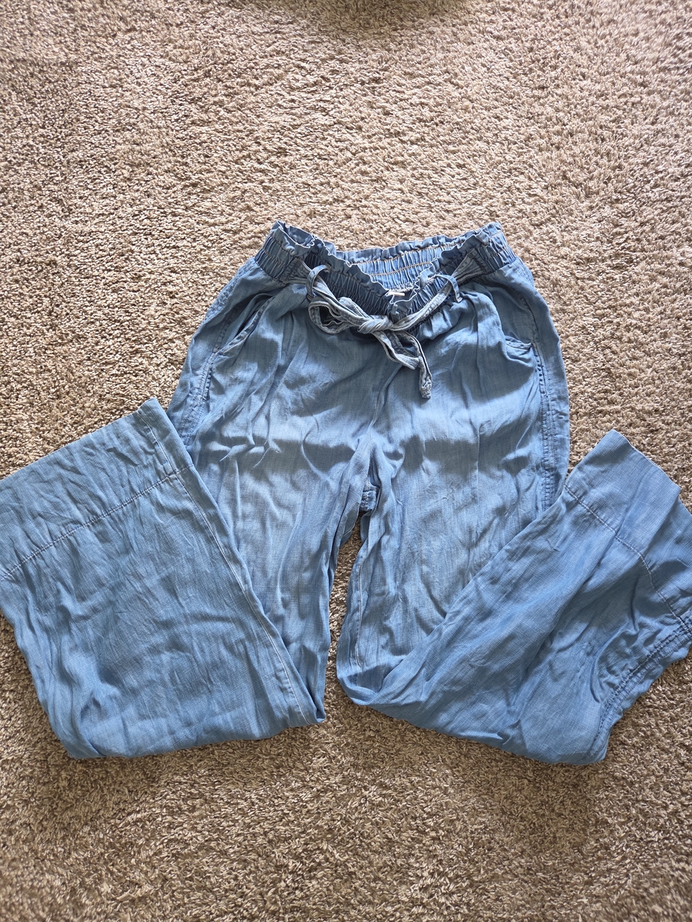 Knox Rose Light Blue Drawstring Wide-Leg Pants